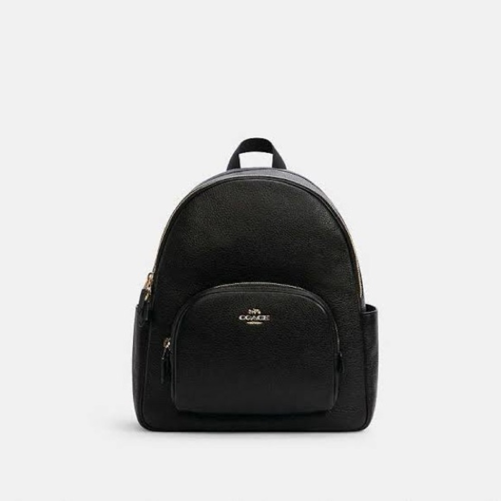 Coach Black Pebbled Leather Court Backpack
